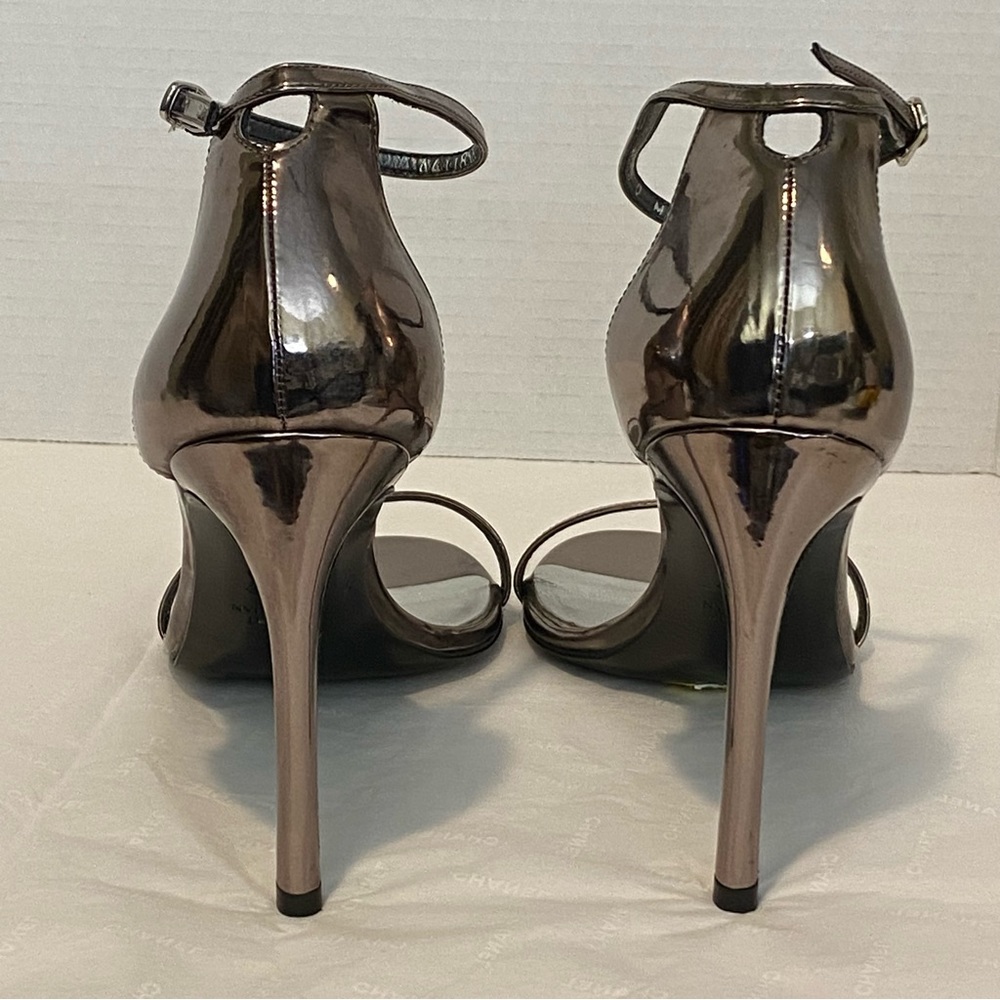 Stuart Weitzman Nudistsong Ankle Strap 4" Stilletos in Pewter Bronze US 9 M - Picture 6 of 9